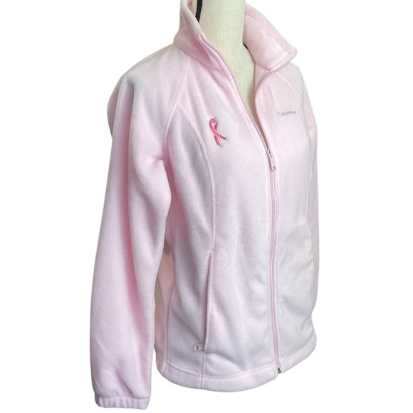 Columbia Limited Edition Susan Kommen Pink Ribbon Soft Zip Fleece Jacket, Small - Picture 6 of 10